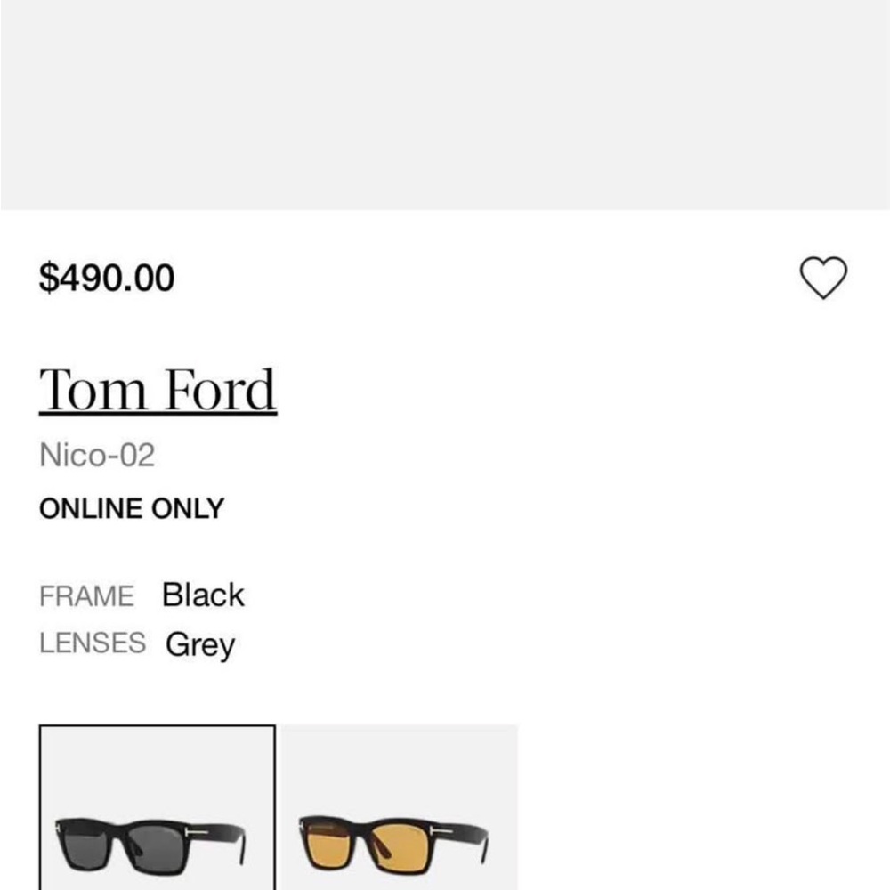 Tom Ford Black Frame with Grey Lenses